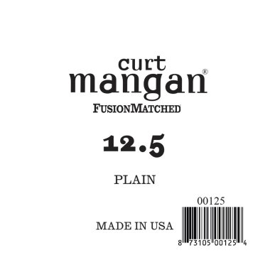 Curt Mangan Plain Steel Single Guitar String, Ball End .0125