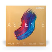 D'Addario Ascente Violin String Set, 3/4 Scale, Ball End, Medium Tension