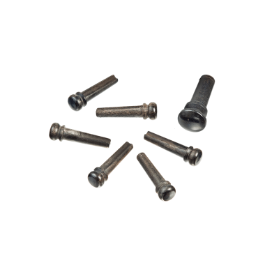 D'Addario Bridge Pins & End Pin - Ebony with Abalone Inlay, Set of 7