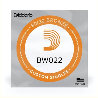 D'Addario BW022 80/20 Bronze Wound .022 inches (.56 mm), Single String