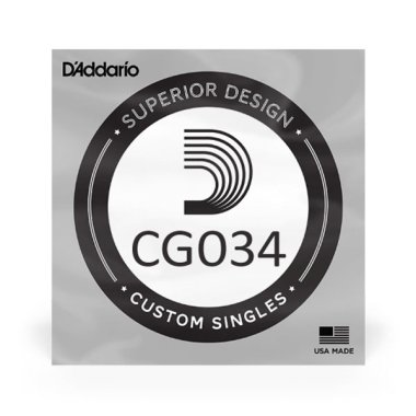 D'Addario Chrome Flatwound CG034 XL .034 inches (.86 mm) Single String