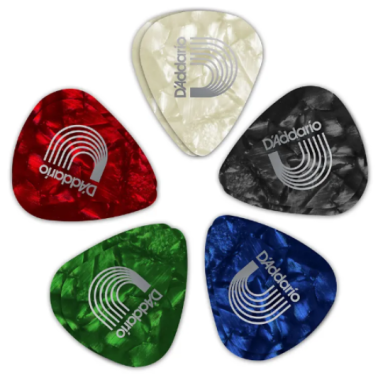 D'Addario Classic Pearl Celluloid Med .70mm, single pick, assorted colors