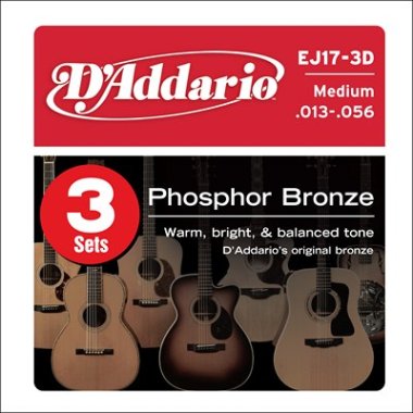 D'Addario EJ17-3DGH Medium, 3 Sets with FREE Guitar Humidifier