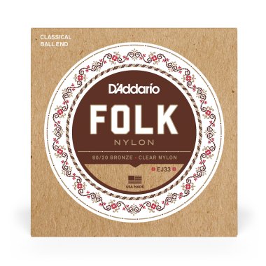 D'Addario EJ33 Folk Nylon Classical Guitar Strings, Full Set