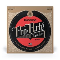 D'Addario EJ49 NT (black trebles) Classical Guitar Strings, Full Set