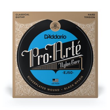 D'Addario EJ50 HT (black trebles) Classical Guitar Strings, Full Set
