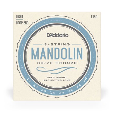 D'Addario EJ62 80/20 Bronze Wound Mandolin Strings, Light 10-34