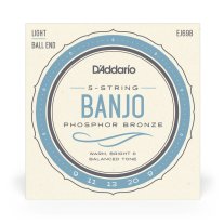 D'Addario EJ69B 5-String Ball-End Banjo Phosphor Bronze Light 9-20
