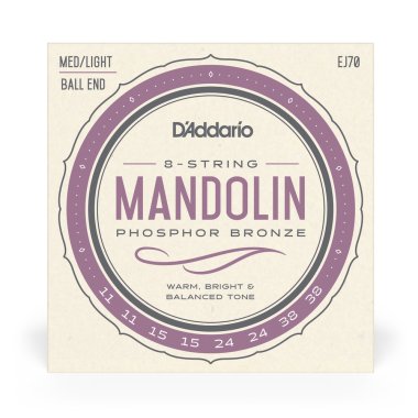 D'Addario EJ70 Phosphor Bronze Mandolin Strings, Med-Light 11-38 BALL