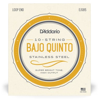 D'Addario EJS85 Stainless Steel Bajo Quinto, Full Set
