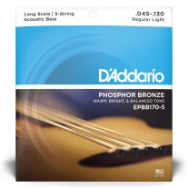 D'Addario EPBB170-5 Phosphor Bronze Acoustic Bass 5 String 45-130