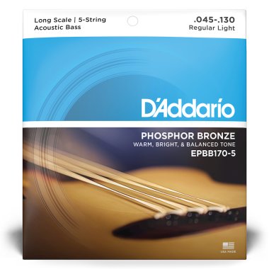 D'Addario EPBB170-5 Phosphor Bronze Acoustic Bass 5 String 45-130