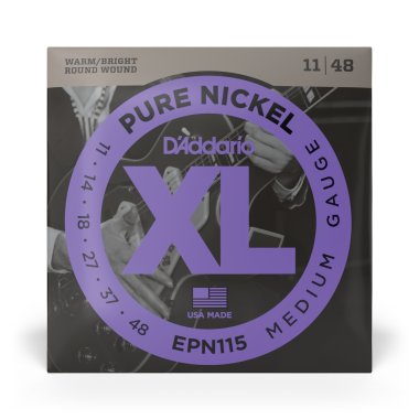 D'Addario EPN115 Pure Nickel Wound Electric Guitar Strings 11-48
