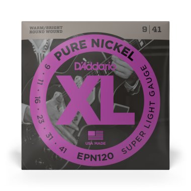 D'Addario EPN120 Pure Nickel Electric Guitar Strings Super Light 9-41