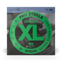 D'Addario EPS530 ProSteels Electric Guitar Strings Ex-Super Light 8-38