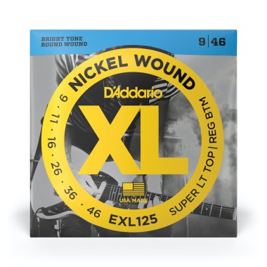 D'Addario EXL125 XL Super Light Top/Reg Bottom Electric Guitar 9-46