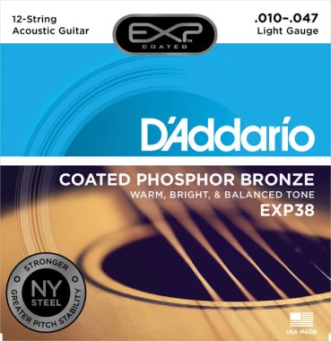 D'Addario EXP Coated Phosphor Bronze Acoustic EXP38 12 string 10-47