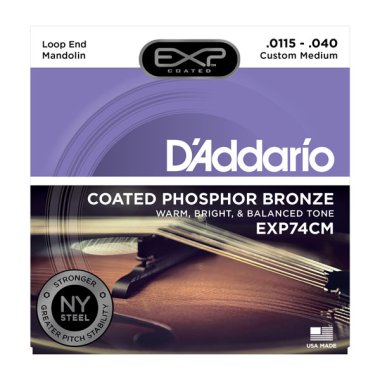 D'Addario EXP74CM Coated Phosphor Bronze Mandolin Strings, Full Set