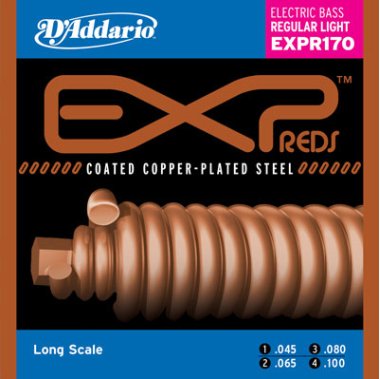 D'Addario EXPR170 Reds Coated Copper Electric Bass (45-100)
