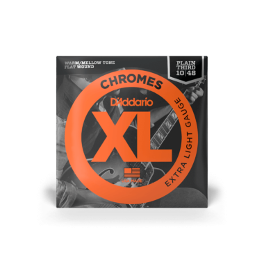 D'Addario Flatwound Electric Guitar ECG23PL Chromes Extra Light 10-48
