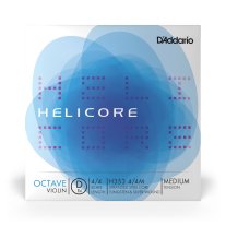 D'Addario Helicore Octave Violin D String, 4/4 Scale Ball End Medium