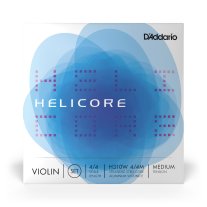 D'Addario Helicore Violin H310W 4/4 Medium Tension Wound E, Ball End, Full Set