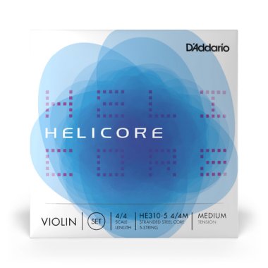 D'Addario Helicore Violin HE310-5 4/4M Medium Tension, 5 String Set