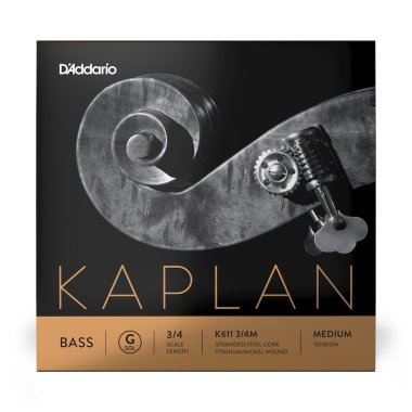 D'Addario Kaplan Double Bass G 3/4 Medium Tension, Single String