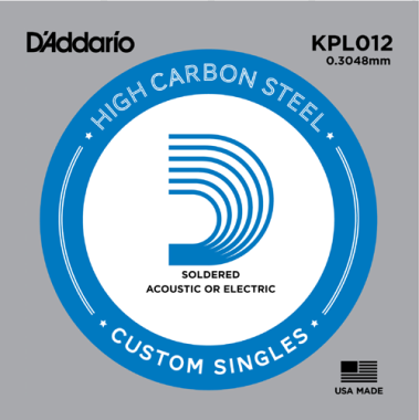 D'Addario KPL012 Plain Soldered Ball End .012 (.305 mm) Single String