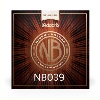 D'Addario NB039 Nickel Bronze Wound Acoustic Single String, .039