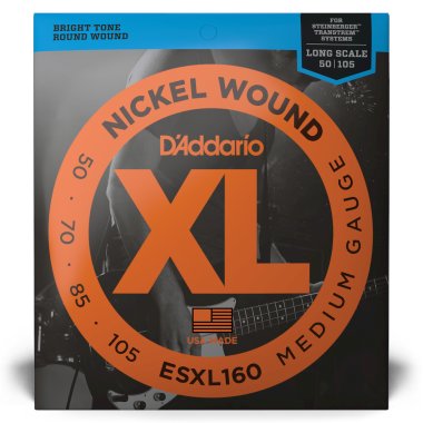 D'Addario Nickel Wound ESXL160 Regular Light (50-105), Double Ball End