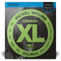 D'Addario Nickel Wound EXL165-5 Electric Bass 5 String (45-135)