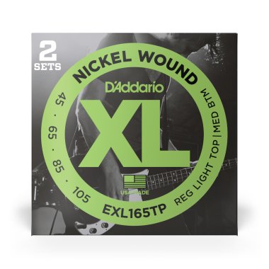 D'Addario Nickel Wound EXL165TP Custom Light Gauge (45-105), 2 Pack