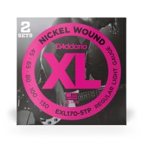 D'Addario Nickel Wound EXL170-5TP Light Gauge (45-130), 2 Pack