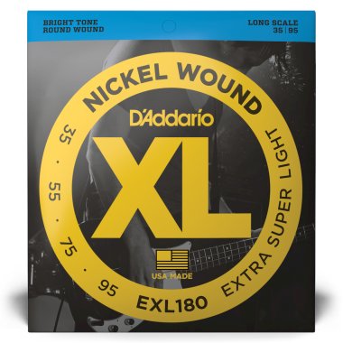 D'Addario Nickel Wound EXL180 Electric Bass (35-95), Full Set