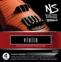 D'Addario NS310 NS Electric Violin Strings, Ball End, Full Set
