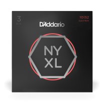 D'Addario NYXL1052 Nickel Wound Med Top / Hvy Bottom 10-52, 3 sets