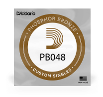 D'Addario PB048 Phosphor Bronze Acoustic String, .048 gauge, Single