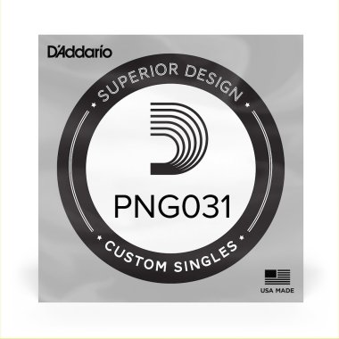 D'Addario PNG031 Pure Nickel Wound Electric Guitar .031, Single String