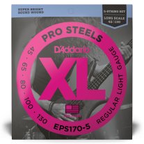 D'Addario Pro Steels EPS170-5 5-String Light (45-130), Full Set