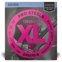 D'Addario Pro Steels EPS170-6 Electric Bass Reg Lt 6 String (32-130)