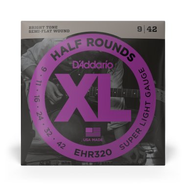 D'Addario Semi Flatwound Guitar EHR320 Half Rounds Super Light 9-42