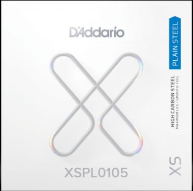D'Addario XSPL0105 XS Plain Steel Guitar String .0105