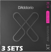 D'Addario XT Nickel Electric Guitar Strings, Super Light 9-42, 3-Pack