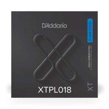 D'Addario XTPL018 XT Plain Steel Ball End Single String, .018