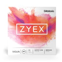 D'Addario Zyex Violin DZ310 1/2 Medium Tension, Ball End, Full Set