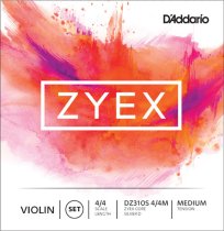 D'Addario Zyex Violin DZ310S 4/4 Medium Tension, Ball End, Full Set