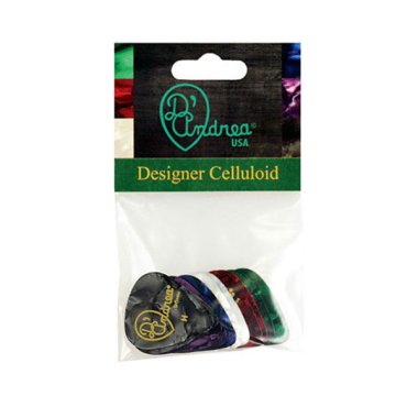 D'Andrea Designer Celluloid Guitar Picks, Heavy .96mm, Assorted 12-Pack