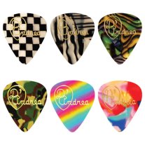 D'Andrea Wild Celluloid Guitar Picks, Thin .46mm, Assorted 12-Pack