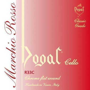 Dogal R33C Marchio Rosso Red Tag Chrome Cello Strings, 1/8